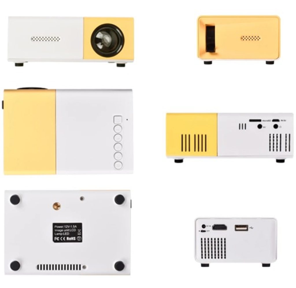 Salange mini proyector YG300 Pro LED, compatible con 1080P, Full HD, portátil, Audio, HDMI, USB, proyector de vídeo