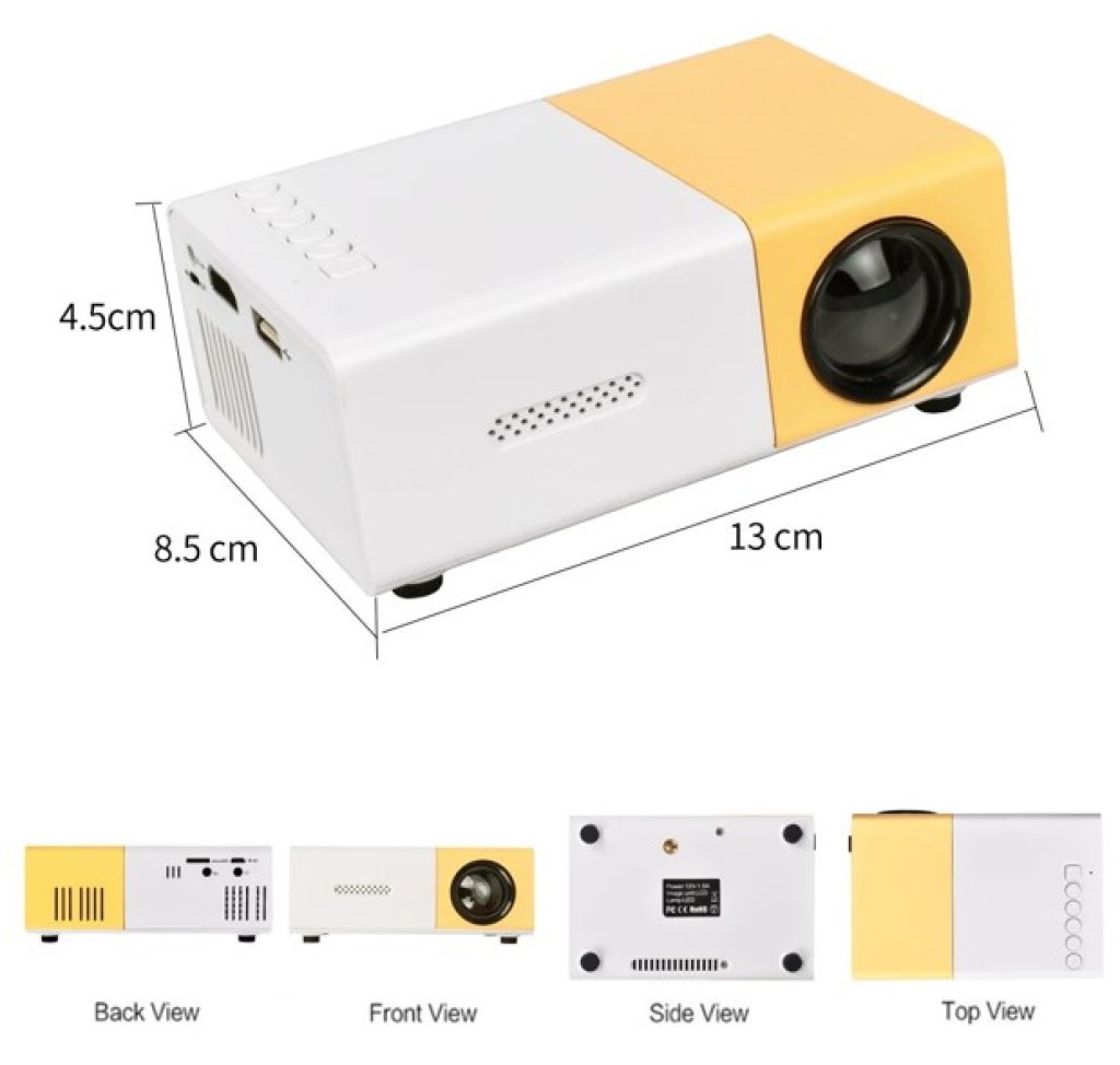 Salange mini proyector YG300 Pro LED, compatible con 1080P, Full HD, portátil, Audio, HDMI, USB, proyector de vídeo