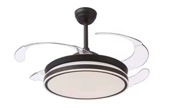 VENTILADOR DE TECHO DC CON LUZ LED MODELO ASAGAR MINI NEGRO 91D