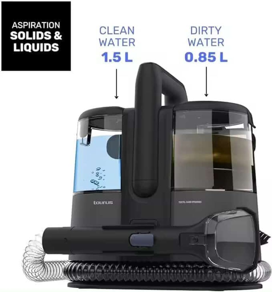 Taurus - Aspirador Textile Care Hygienic SPCL400 | 400 W | 10.000 Pa de succión | 3 en 1: Pulveriza, Limpia y aspira Aspira sólidos y líquidos 