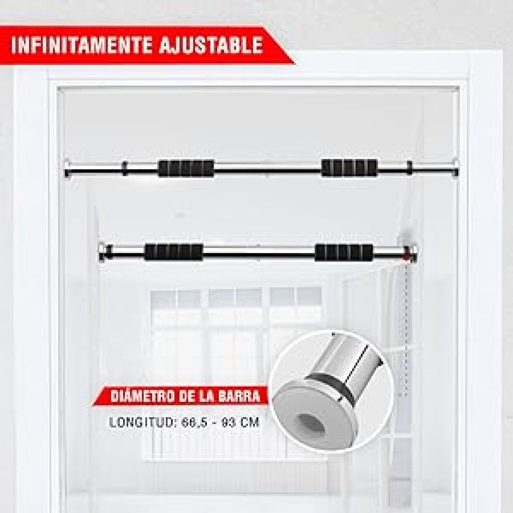 Barra Extensible para Dominadas Ultrasport 66,5 cm a 93 cm