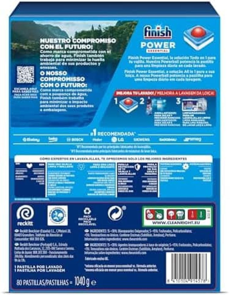 Finish Powerball Power Essential Pastillas para el Lavavajillas