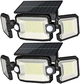 LEDYA Luz Solar Exterior con 305 LED, Foco Solar Exterior con Sensor de Movimiento