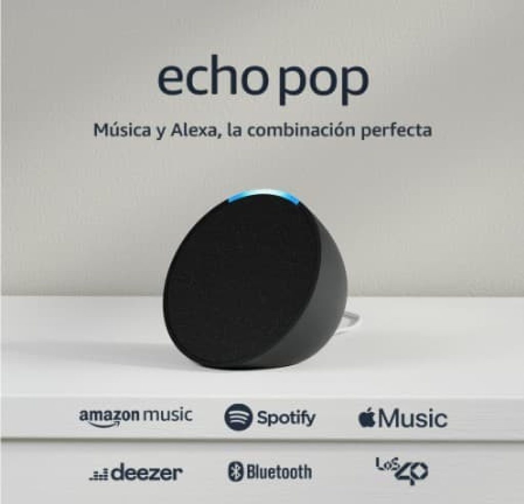 Amazon Echo Pop - Altavoz inteligente Bluetooth con Alexa de sonido potente y compacto
