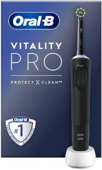 Oral-B Vitality Pro Cepillo de Dientes Eléctrico con Mango Recargable y 1 Cabezal, Diseñado Por Braun, Regalos Originales - Negro