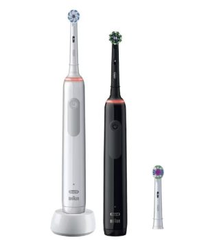 Pack 2 cepillos de dientes eléctricos Oral b - Braun Pro 3 3900 con control de presión