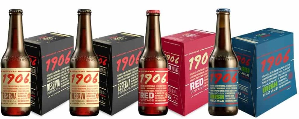 1906 Familia Cervezas - Pack Combinado de 24 Botellas x 33 cl, 2 Pack de 1906 Reserva Especial, 1 Pack de 1906 Red Vintage, 1 Pack de 1906 Galician Irish Red