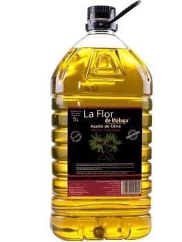 ACEITE VIRGEN DE OLIVA INTENSO LA FLOR DE MALAGA PET GARRAFA TRANSP. ASA NEGRA 5L