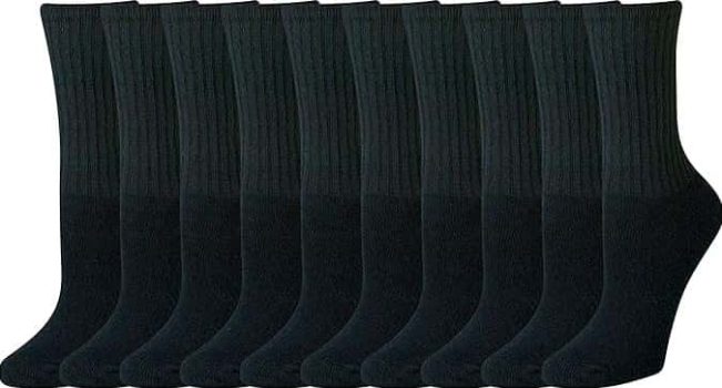 Amazon Essentials Calcetines Largos Ligeramente Acolchados de Algodón Mujer, 10 Pares