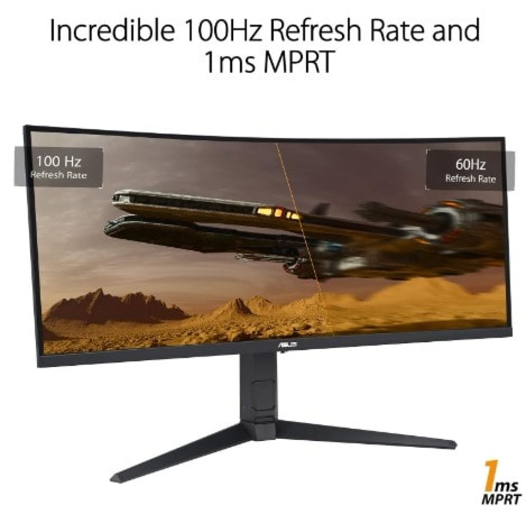 Asus TUF Gaming VG34VQEL1A - Monitor Gaming Curvo de 34 Pulgadas, UWQHD, 100 Hz, Freesync, 1ms MPRT