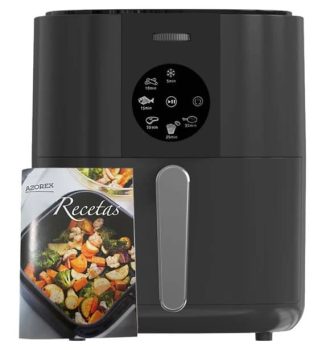 Azorex Freidora Sin Aceite 5,5L 1350W con Pantalla táctil 6 programas 80-200 Negro