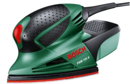Bosch PSM 100 A - Multilijadora, 3 hojas de lija K 80/ K 120/ K 160