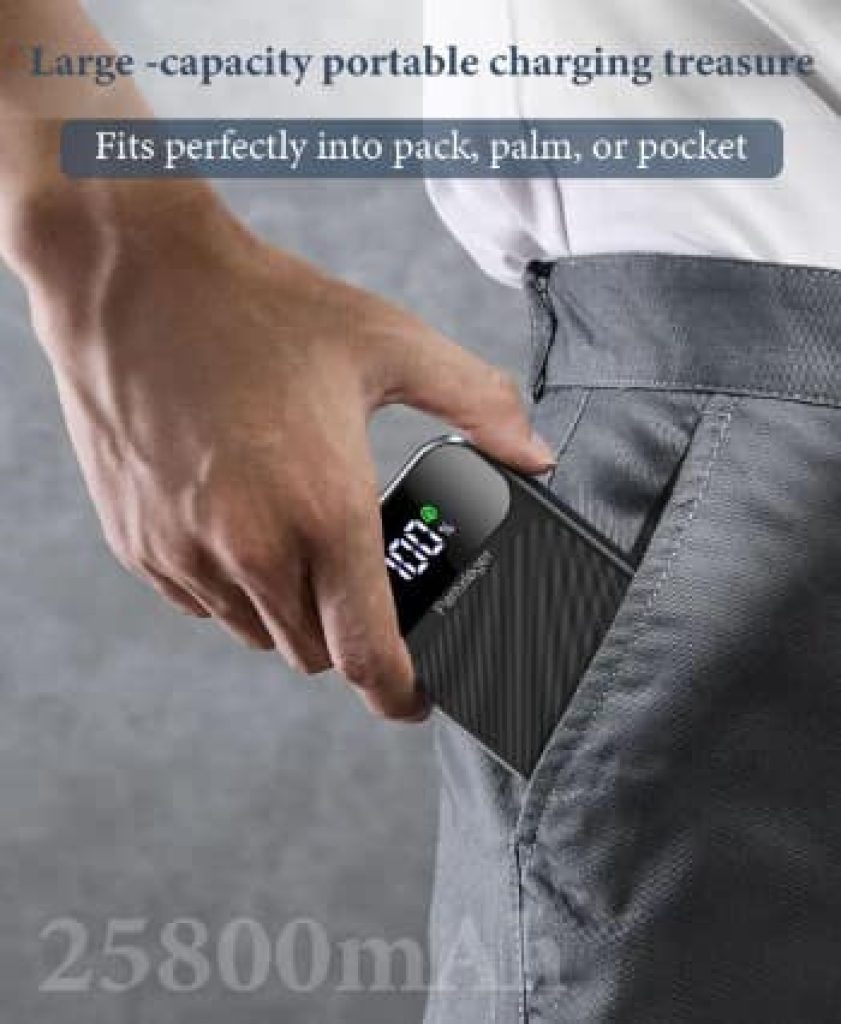 Bateria Externa 25.800mAh, 22,5W Carga Rapida, Bateria Portatil para Smartphones