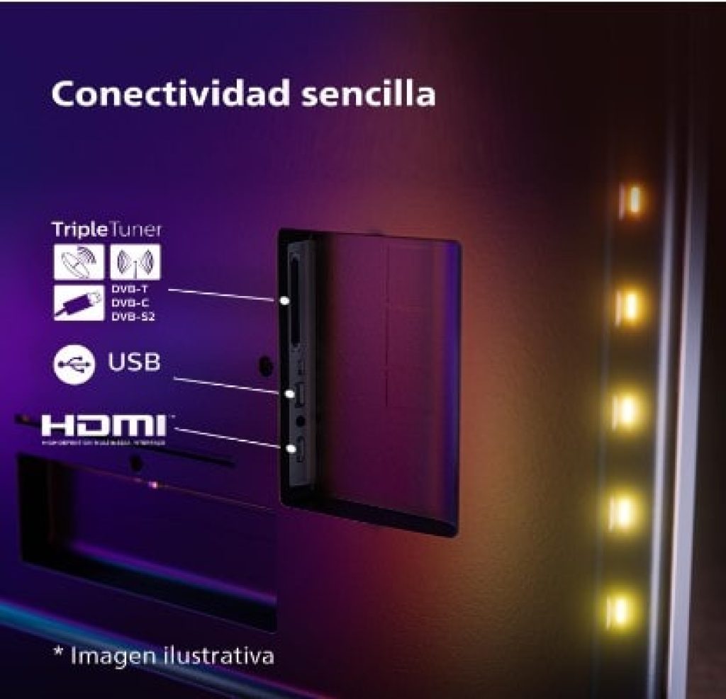 PHILIPS Ambilight OLED818 (42 Pulgadas), Smart 4K OLED TV, UHD y HDR10+, 120Hz, Altavoces 40W, Compatible con Asistente Google y Alexa