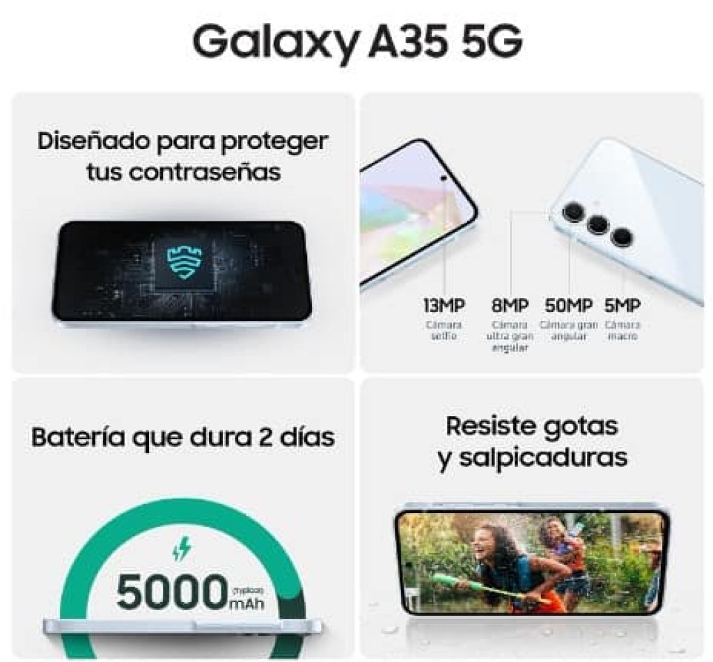 SAMSUNG Galaxy A35 5G - 8/256GB Smartphone Libre, Batería 2 Días de Duración, Cámara 50MP