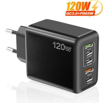 Cargador USB tipo C de carga rápida, adaptador de teléfono móvil para iPhone, Xiaomi, Samsung, ipad, Realme y Tablet, 3 PD + 2 USB QC3.0