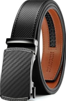 Cinturones de cuello hombre, con hebilla automática trinquete, ancho 3.5cm, tamaño ajustable - CHAOREN