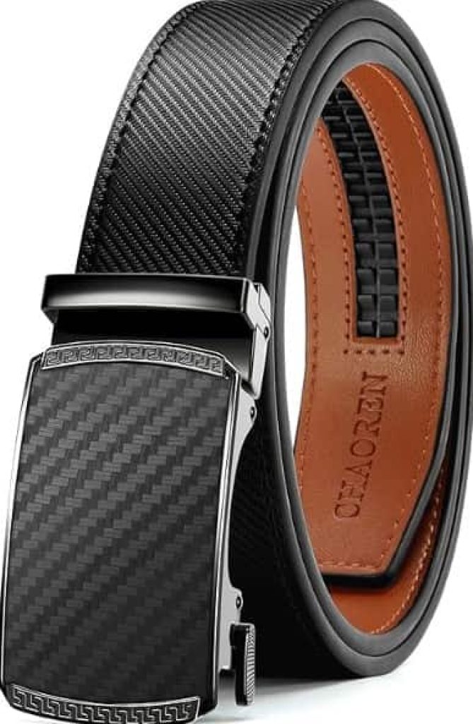 Cinturones de cuello hombre, con hebilla automática trinquete, ancho 3.5cm, tamaño ajustable - CHAOREN