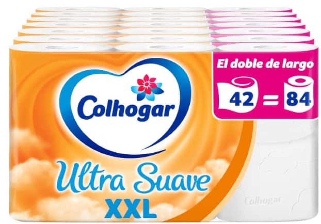 Colhogar Ultra Suave XXL 7x6 - Papel Higiénico Suave - Paquete con 42 Rollos Extra Grandes - Papel de Baño de 2 Capas - 100% Libre de Perfume