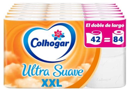 Colhogar Ultra Suave XXL 7x6 - Papel Higiénico Suave - Paquete con 42 Rollos Extra Grandes - Papel de Baño de 2 Capas - 100% Libre de Perfume
