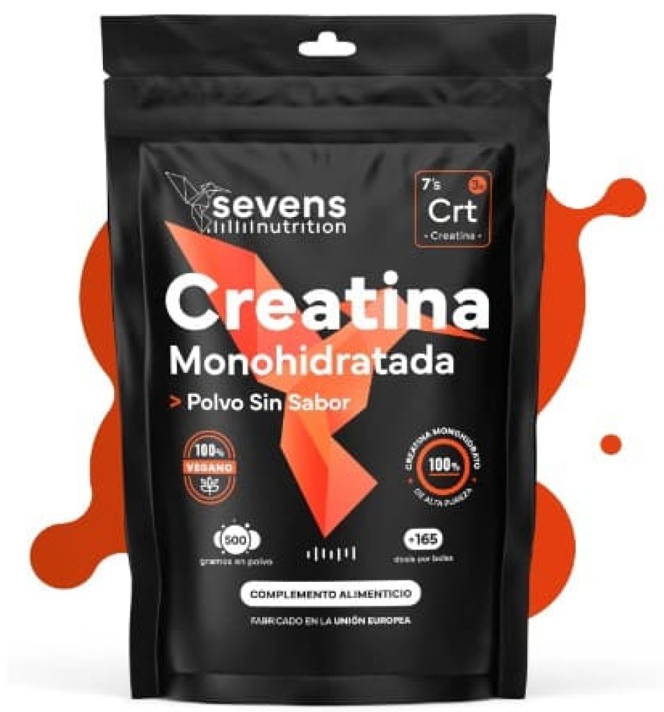 Creatina Monohidratada en Polvo 500g, para Mejorar el Rendimiento Físico – 100% Vegana y Sin Gluten – Creatina en Polvo - Sevens