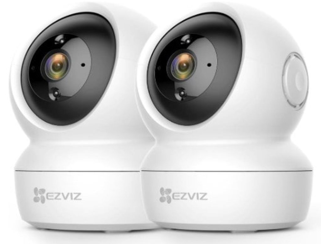 EZVIZ C6N (2-Pack) Cámaras Vigilancia WiFi Interior 360º, 1080P, Visión Nocturna, Audio Bidireccional, Detección de Movimiento - Camara Vigilancia Bebé/Mascotas