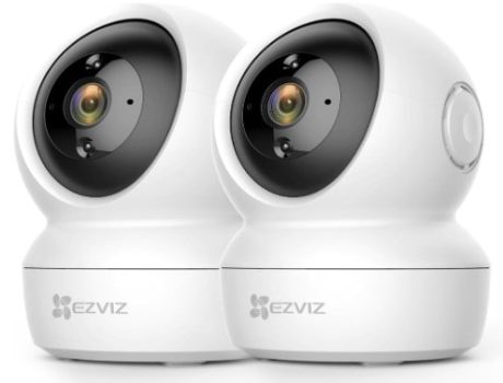 EZVIZ C6N (2-Pack) Cámaras Vigilancia WiFi Interior 360º, 1080P, Visión Nocturna, Audio Bidireccional, Detección de Movimiento - Camara Vigilancia Bebé/Mascotas