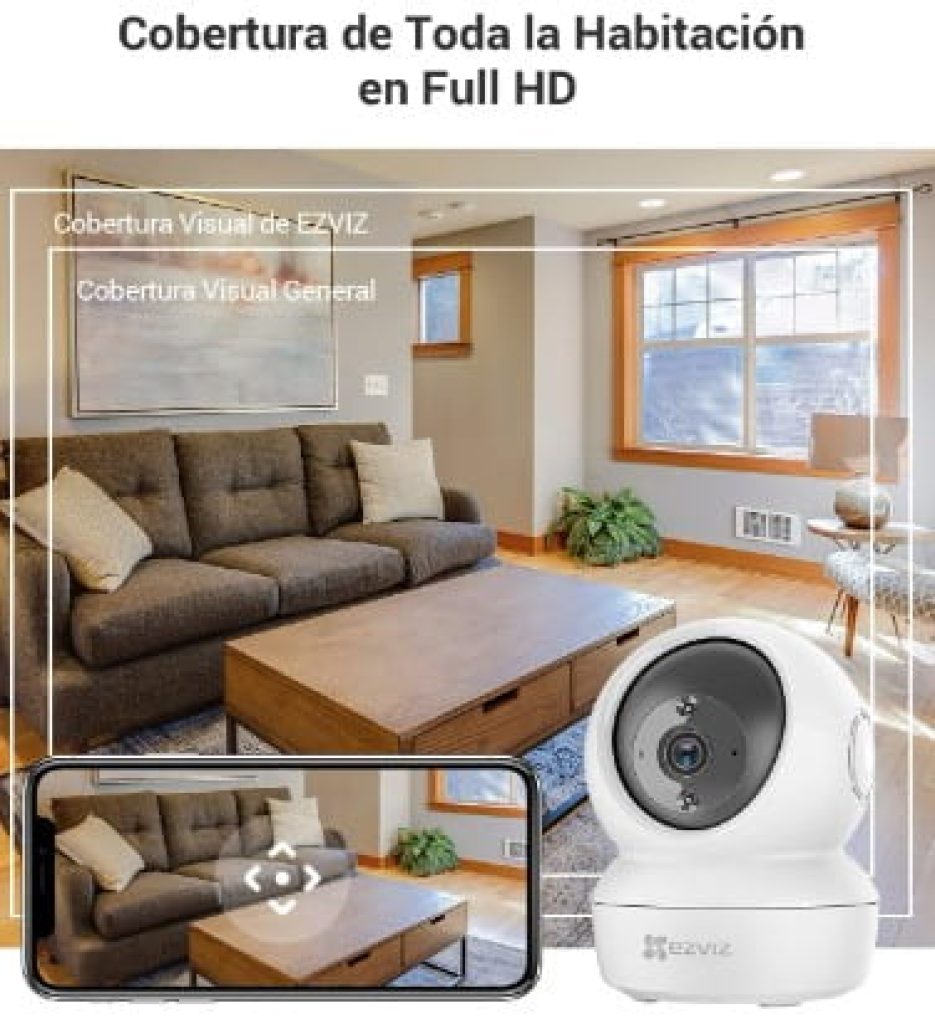 EZVIZ C6N (2-Pack) Cámaras Vigilancia WiFi Interior 360º, 1080P, Visión Nocturna, Audio Bidireccional, Detección de Movimiento - Camara Vigilancia Bebé/Mascotas