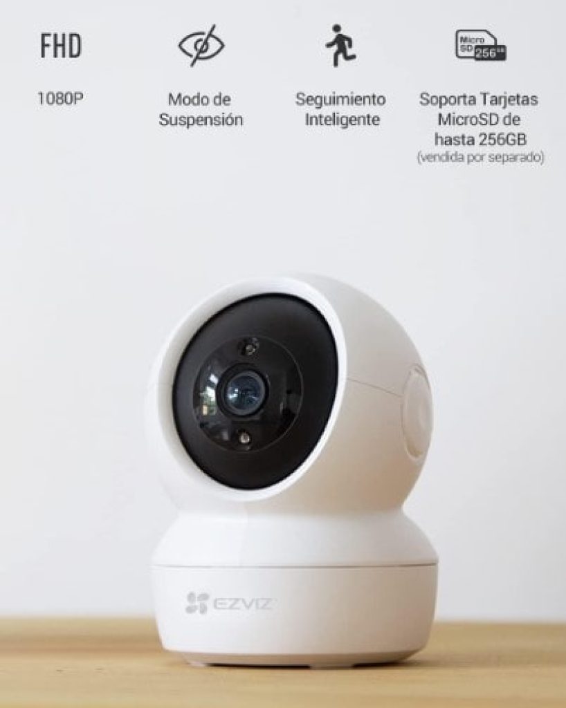 EZVIZ C6N (2-Pack) Cámaras Vigilancia WiFi Interior 360º, 1080P, Visión Nocturna, Audio Bidireccional, Detección de Movimiento - Camara Vigilancia Bebé/Mascotas