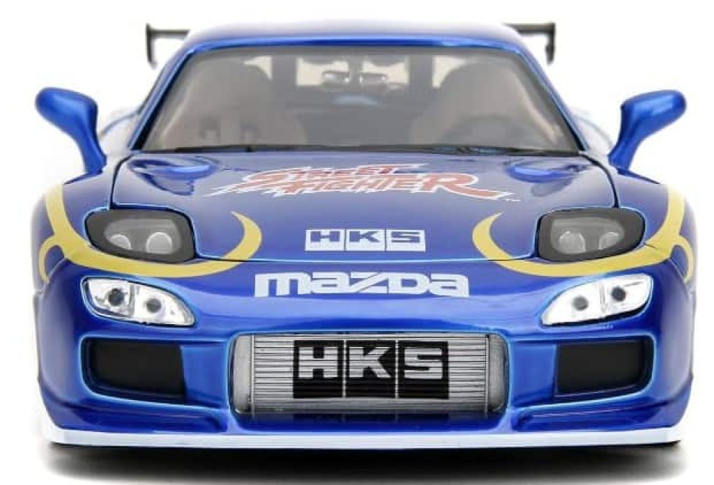 Jada- Street Fighter II, Chun-Li, Mazda RX-7 de 1993, Escala 1:24 , en Metal, Giro de Ruedas, Apertura de Puertas y Figura de Chun-Li (253255062)