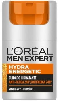 L'Oréal Men Expert Crema hidratante antifatiga para hombre, Crema Hydra Energetic para hombre con Vitamina C*, Combate la apariencia de ojeras e hidrata la piel - 50 ml