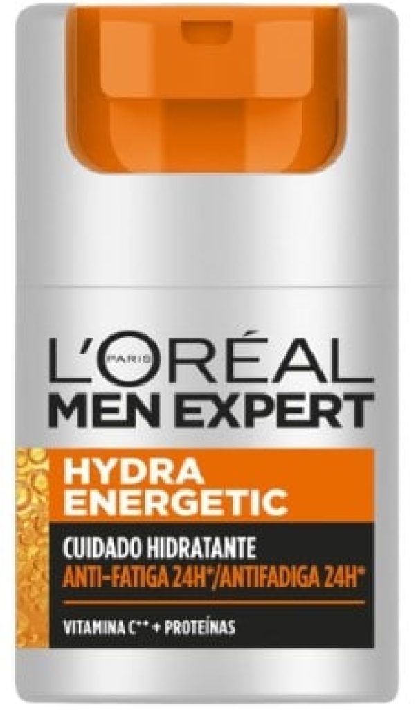 L'Oréal Men Expert Crema hidratante antifatiga para hombre, Crema Hydra Energetic para hombre con Vitamina C*, Combate la apariencia de ojeras e hidrata la piel - 50 ml
