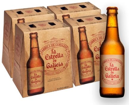 La Estrella de Galicia - Cerveza Lager Premium, Pack de 24 Botellines de 33 cl, Sabor Dulce y Amargo, Muy Equilibrada, 4,7% Volumen de Alcohol