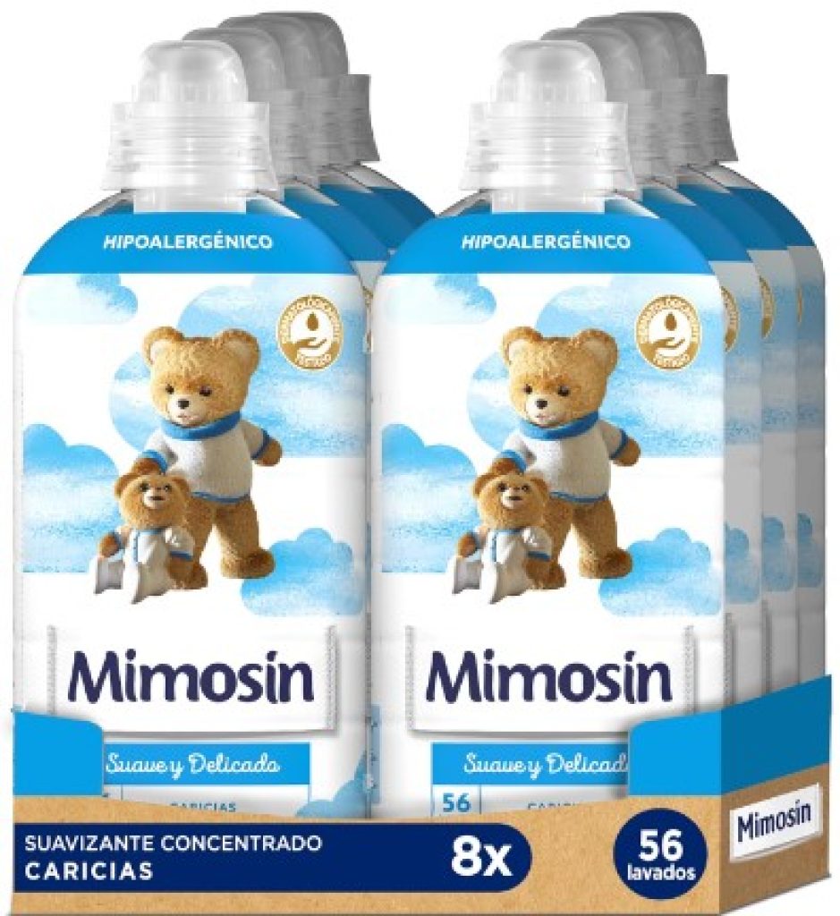 Mimosín Suavizante Concentrado Caricias, 8 x 56 lavados
