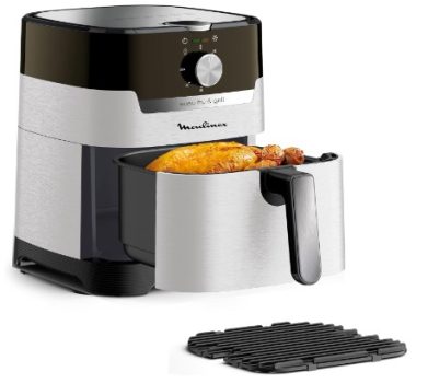 Moulinex Easy Fry 4,2 L EZ501A Freidora de Aire 2 en 1 para Freír o a la Parrilla, Pantalla Digital Táctil, 16 Programas, Gran Capacidad, Hasta 6 personas