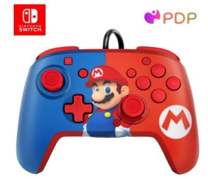 Nintendo Switch Faceoff Deluxe - Mando con Cable PDP para Switch - Audio Wired Controller Mario (Nintendo Switch)