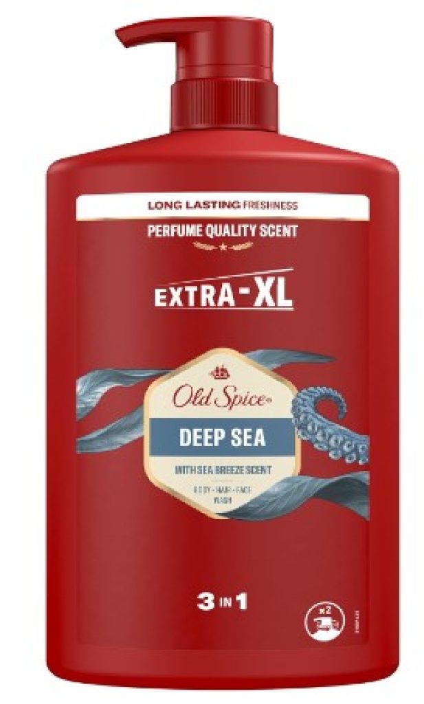 Old Spice Deep Sea Gel Y Champú Para Hombres, 3 En 1: Pelo, Cara Y Cuerpo, 2000 ml. Excepcional Aroma Fresco Y Duradero