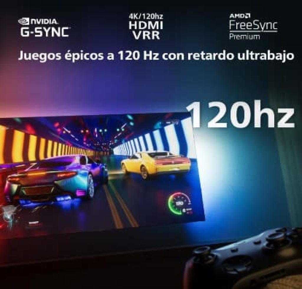 PHILIPS Ambilight OLED818 (42 Pulgadas), Smart 4K OLED TV, UHD y HDR10+, 120Hz, Altavoces 40W, Compatible con Asistente Google y Alexa