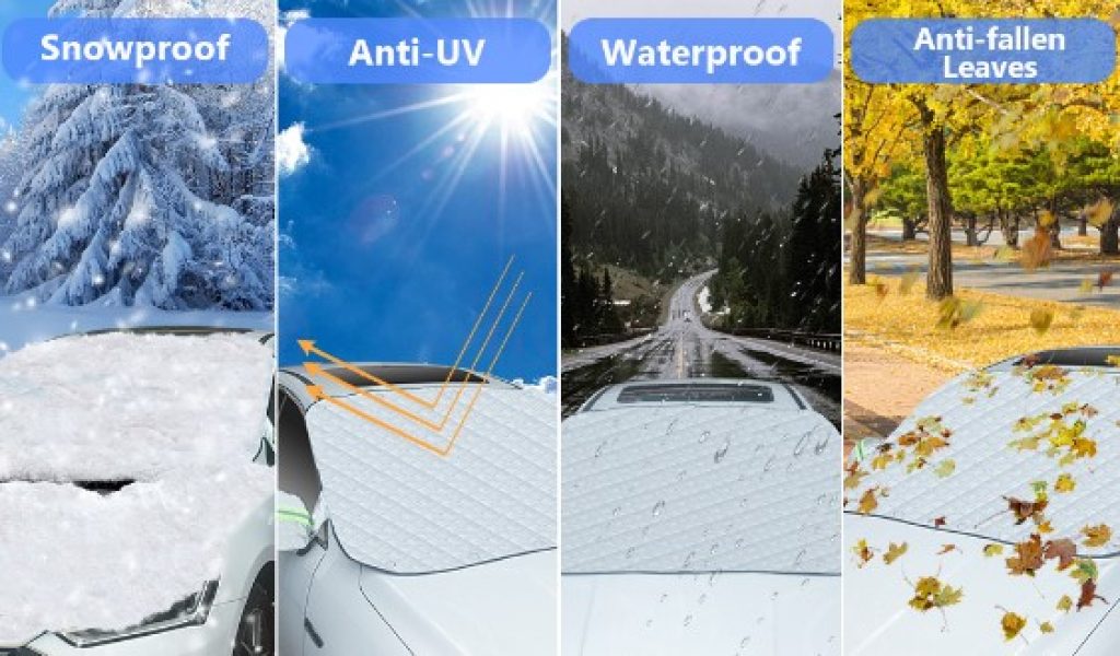 PHYLES Protector Hielo Parabrisas, Cubierta de Parabrisas Coche con 9 MagnéTico, Protección del Parabrisas en Invierno, Funda Plegable Parabrisa Delantero, Protege de Nieve, Lluvia, Sol, 192 x 126CM
