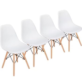 Pack de 4 Sillas Dinamarca, estilo nórdico, patas de madera, varios colores - Miravia