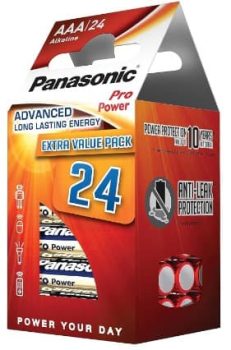 Panasonic Pro Power, Pilas alcalinas AAA, Paquete de 24 Unidades, 1.5V, LR3PPG/24CD