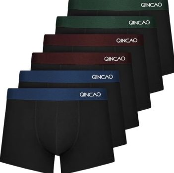 QINCAO Calzoncillos Tipo bóxer para Hombre, Paquete de 6 Unidades, no rasguñan la Piel, Ropa Interior de algodón (Talla S-4XL)