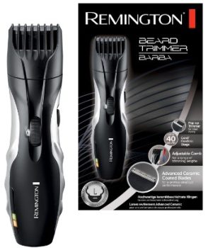 Remington Recortadora de Barba Ceramic Beard, Barbero con Cable e Inalámbrico, Cuchillas Cerámica, 9 Ajustes de Longitud, 40 min Autonomía, MB320C