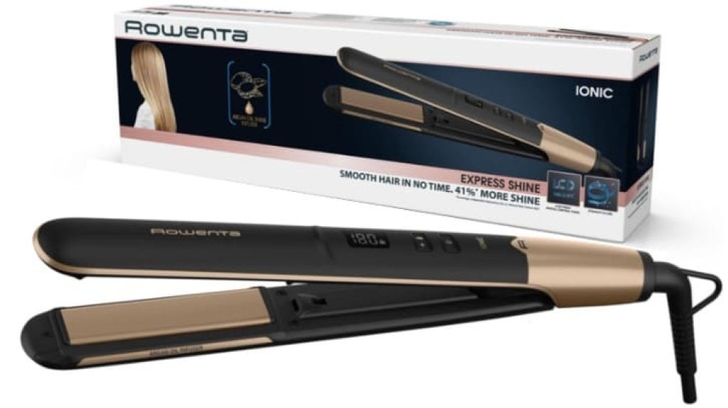Rowenta Express Shine Aceite Argán SF4630 - Plancha pelo con revestimiento cerámico, 8 temperaturas, alisado eficiente