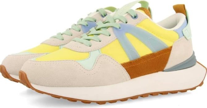 Sneakers Amarillas con Detalles Multicolor para Mujer Adair