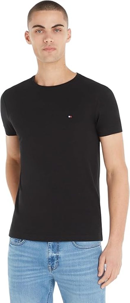 Tommy Hilfiger Camiseta de Manga Corta para Hombre Cuello Redondo