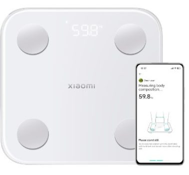 Xiaomi Body Composition Scale S400 - Báscula de baño con medición de doble frecuencia, 25 indicadores de salud, hasta 150 kg y 100 gr de precisión, app Xiaomi Home, blanco (Versión ES)