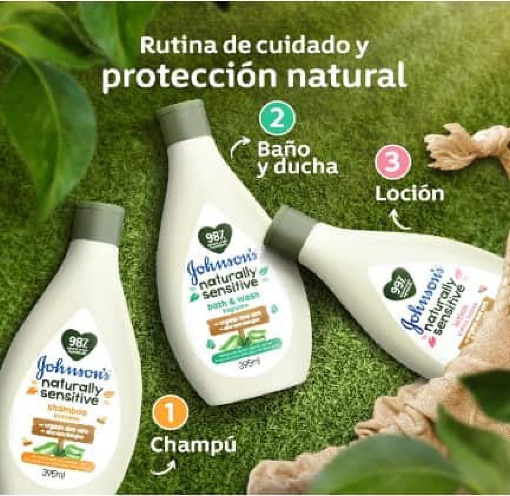 Champú Johnson's Naturally Sensitive, (pack 6 x 395 ml), champú natural con aloe vera orgánico, champú hidratante que suaviza el pelo, 6 x 395 ml