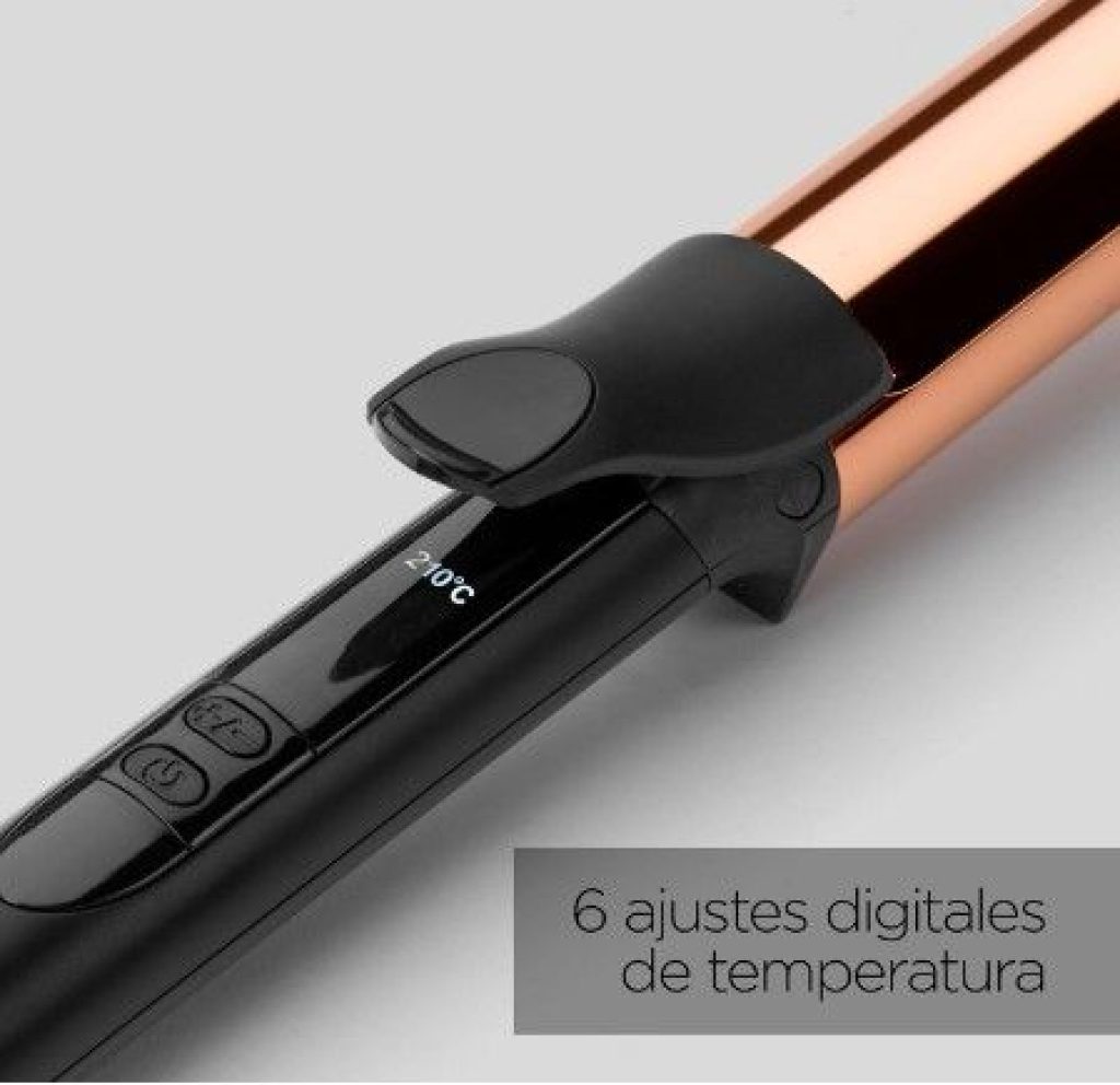 BaByliss C459E - Tenacilla Titanium Brilliance 32mm, Rizador de pelo con pinza, Barril extralargo de auténtico Titanio, 6 Temperaturas