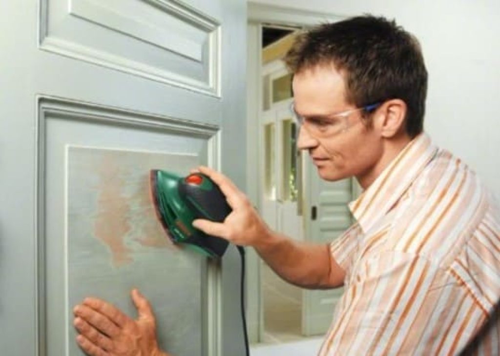 Bosch PSM 100 A - Multilijadora, 3 hojas de lija K 80/ K 120/ K 160